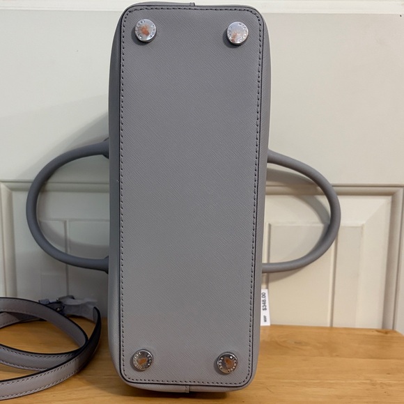 Michael Kors Savannah Ash Gray Medium Satchel Leather NWT - Picture 8 of 11